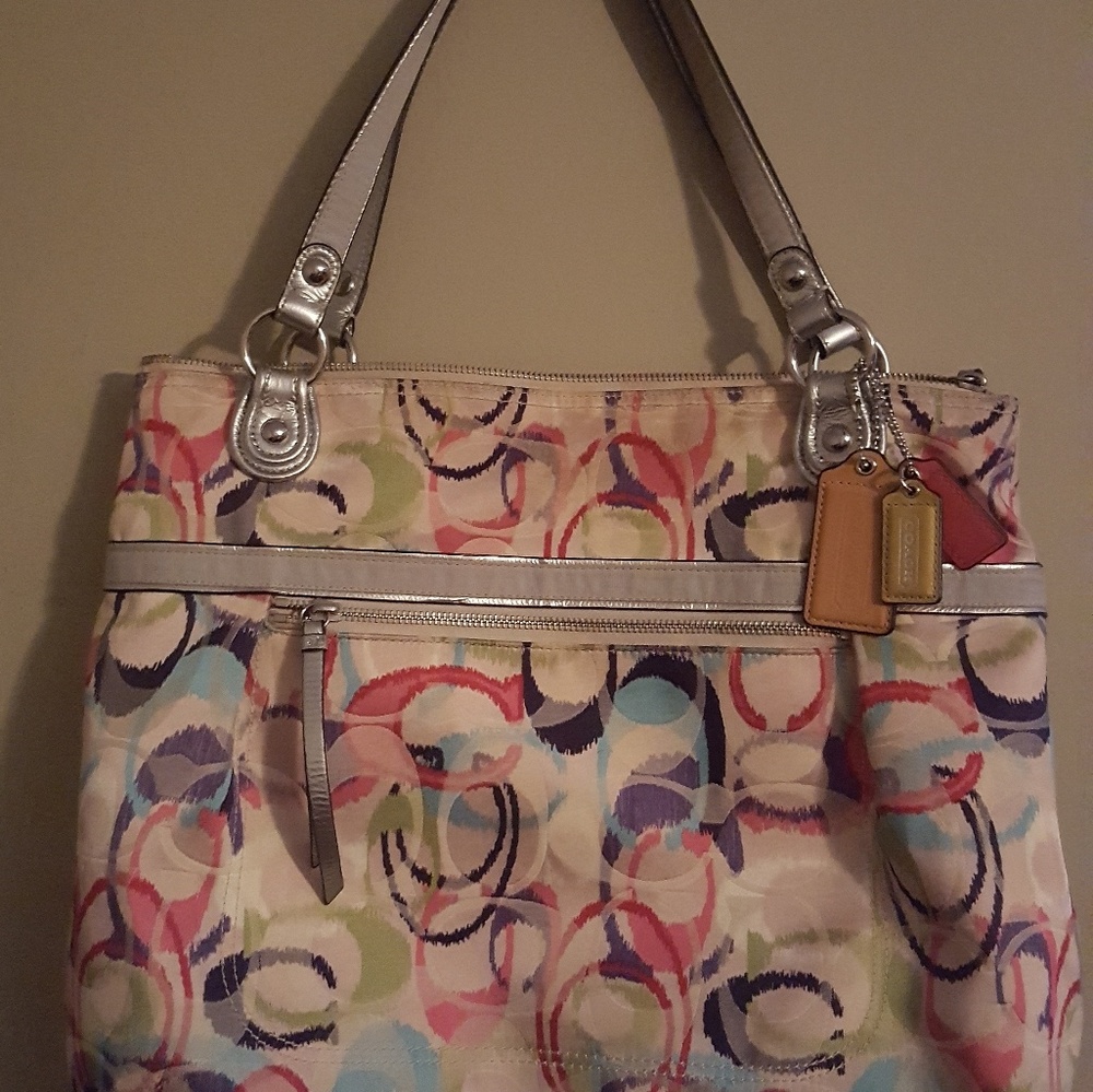 COACH Poppy Signature Multicolor Tote